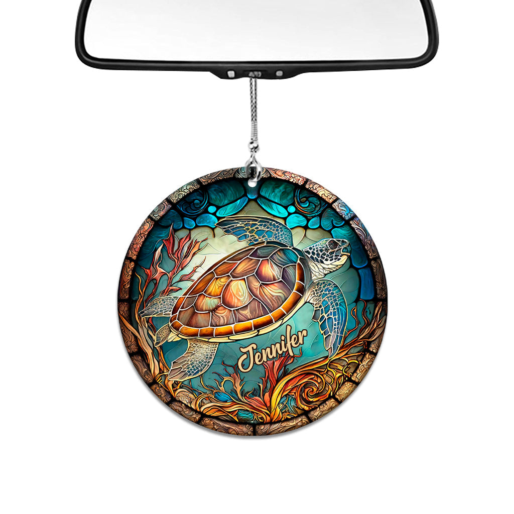 J'adore les tortues - Ornement de voiture tortue personnalisé