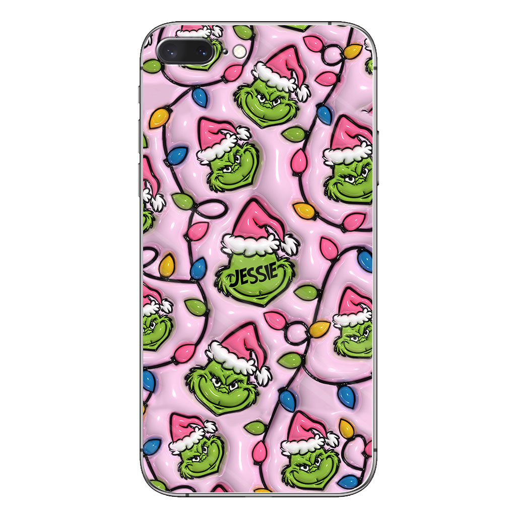 Green & Pink - Personalized Stole Christmas Phone Case