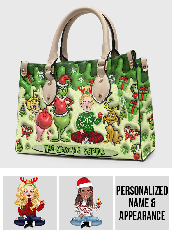 Joyeux Noël - Étole de Noël personnalisée - Sac à main en cuir