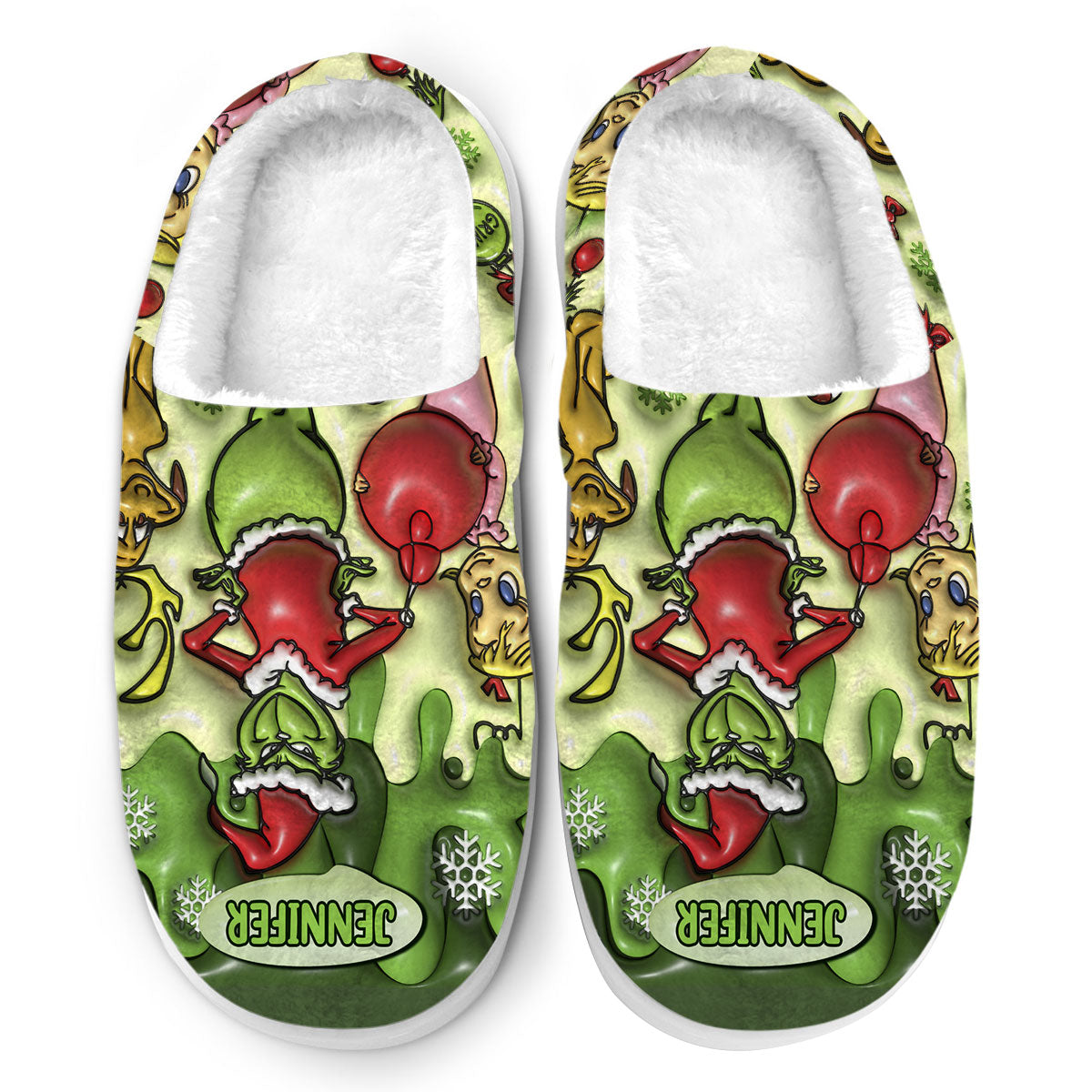 Merry Grinchmas - Personalized Stole Christmas Slippers