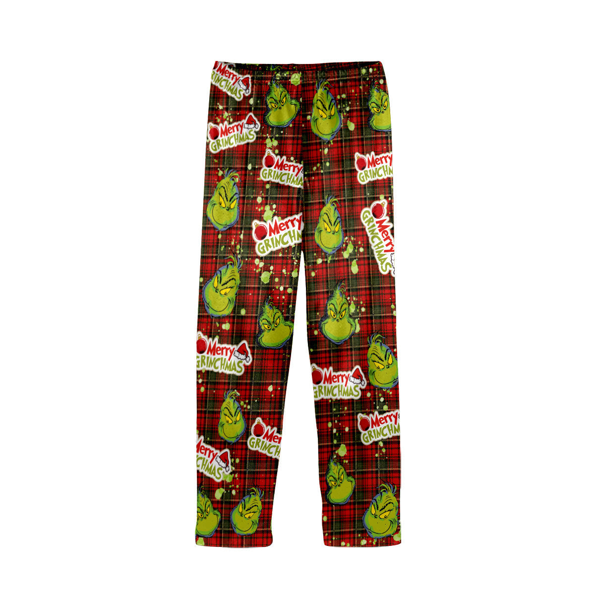 Joyeux Grinchmas - Pyjama de Noël personnalisé avec étole et boutons