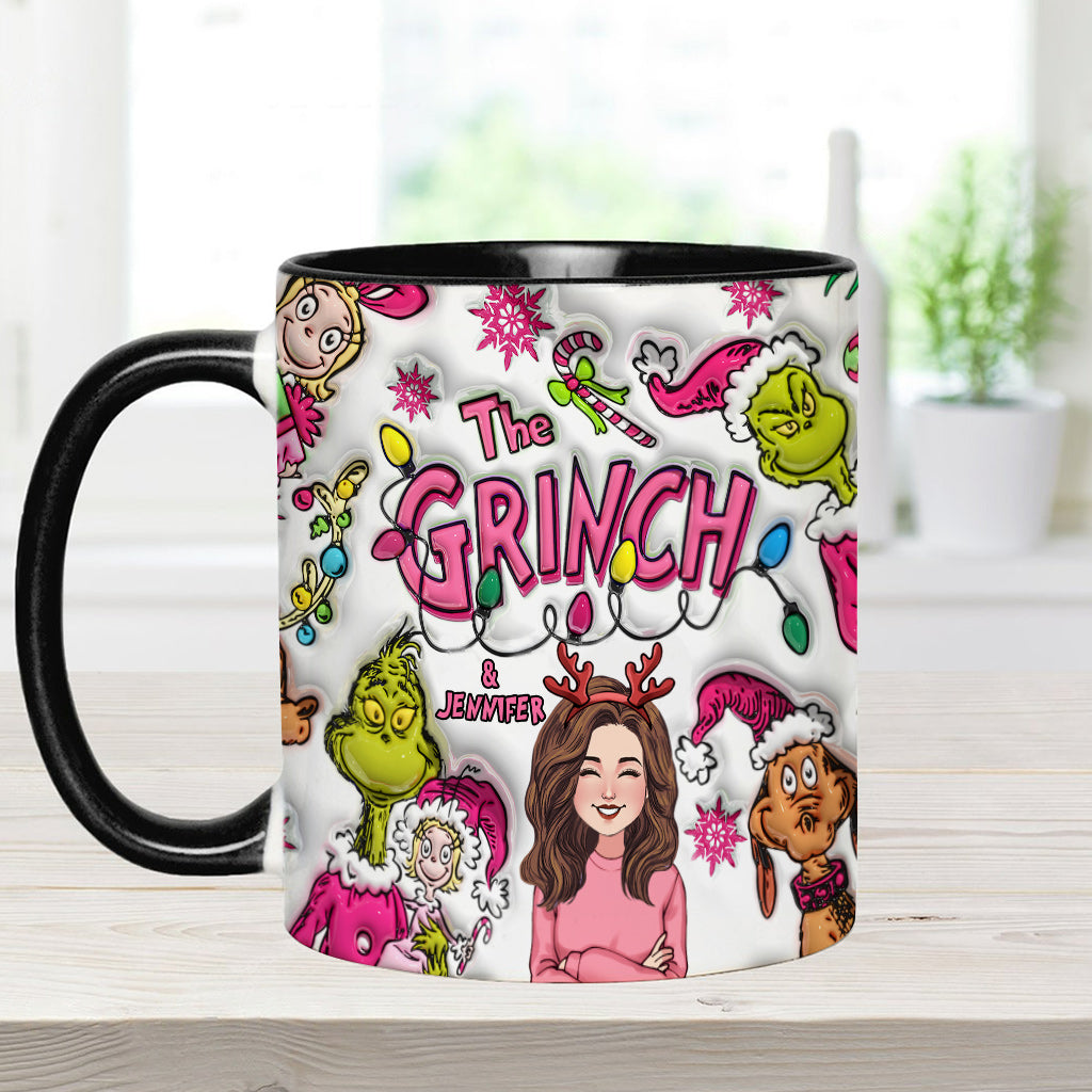 Le Grinch et moi - Mug personnalisé avec étole de Noël