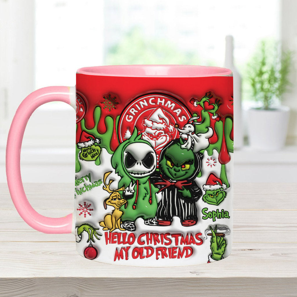 Bonjour Noël mon vieil ami - Mug décoratif de Noël personnalisé avec étole