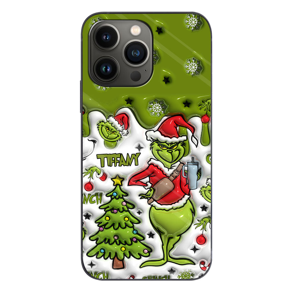 Joyeux Grinchmas - Coque de téléphone personnalisée avec étole de Noël