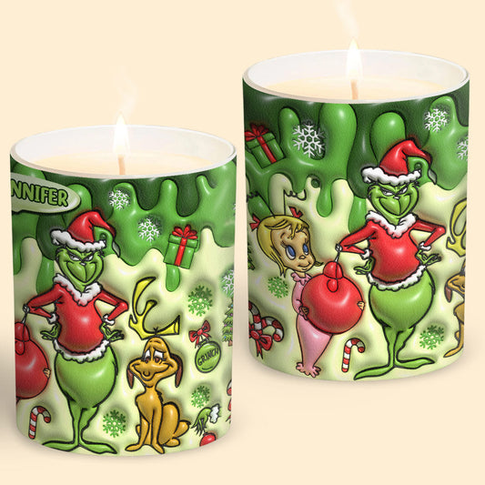 Merry Chrisrtmas - Personalized Stole Christmas Candle With Wooden Lid
