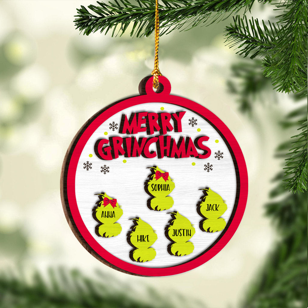 Merry Christmas - Personalized Stole Christmas 2 Layered Wooden Ornament