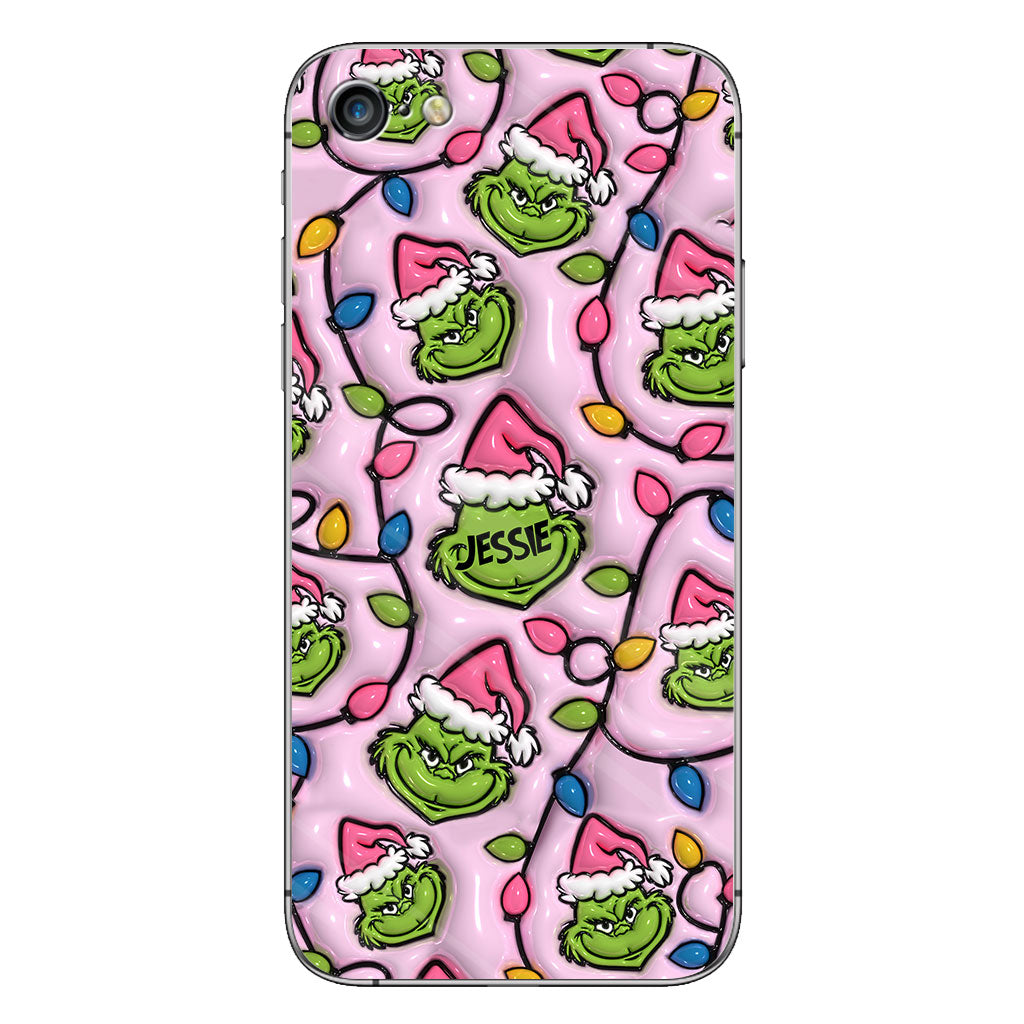 Green & Pink - Personalized Stole Christmas Phone Case