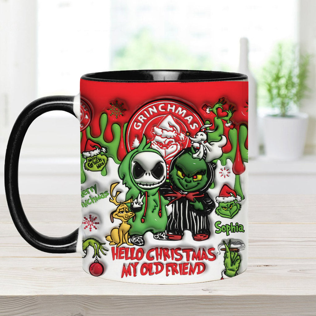 Bonjour Noël mon vieil ami - Mug décoratif de Noël personnalisé avec étole