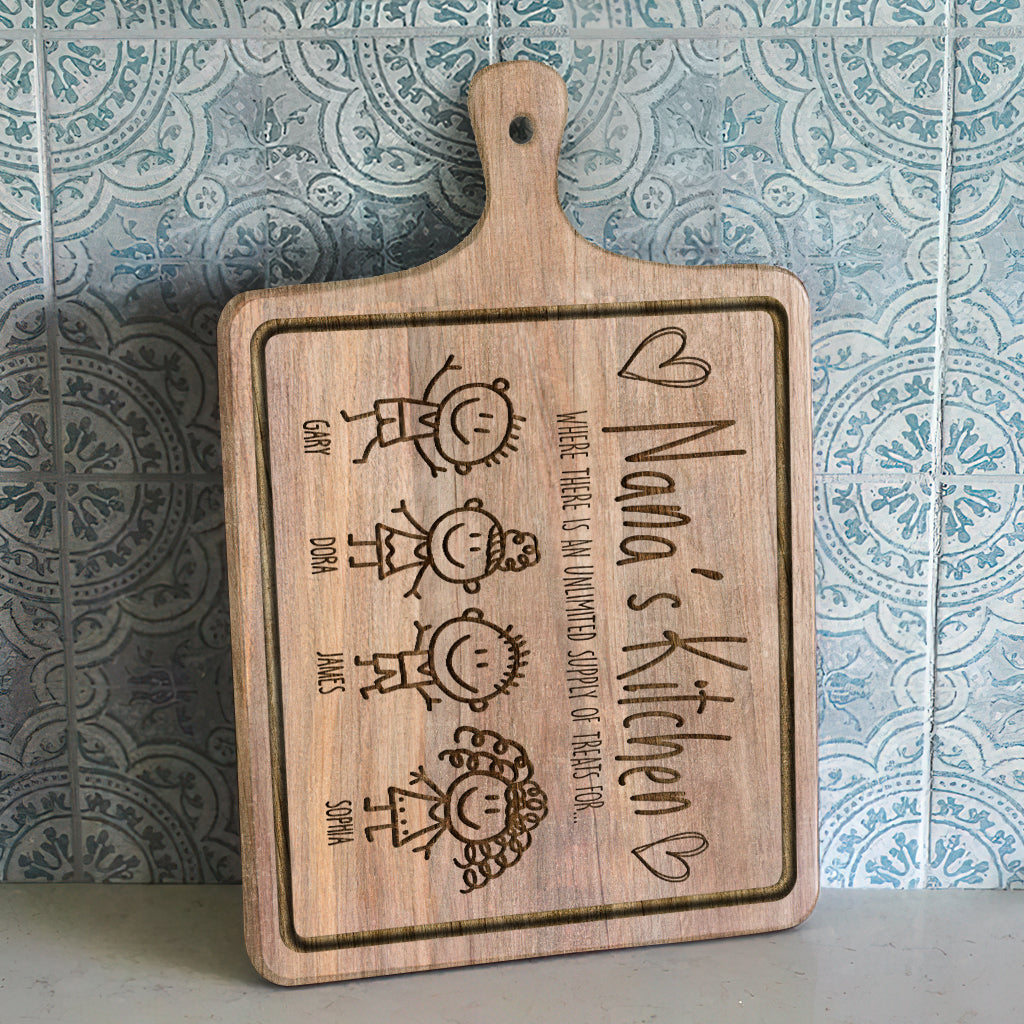 La cuisine de grand-mère - Cadeau pour grand-mère - Planche à découper personnalisée