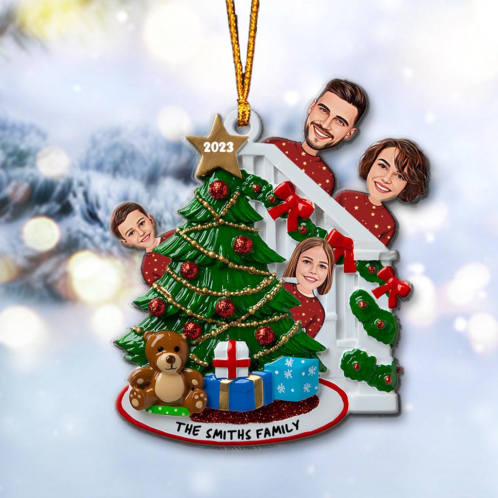 Staircase Cartoon Family - Personalized Family Ornament