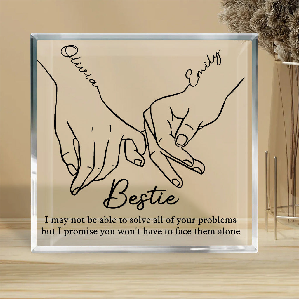 Je serai là pour toi - Plaque acrylique personnalisée pour ma meilleure amie
