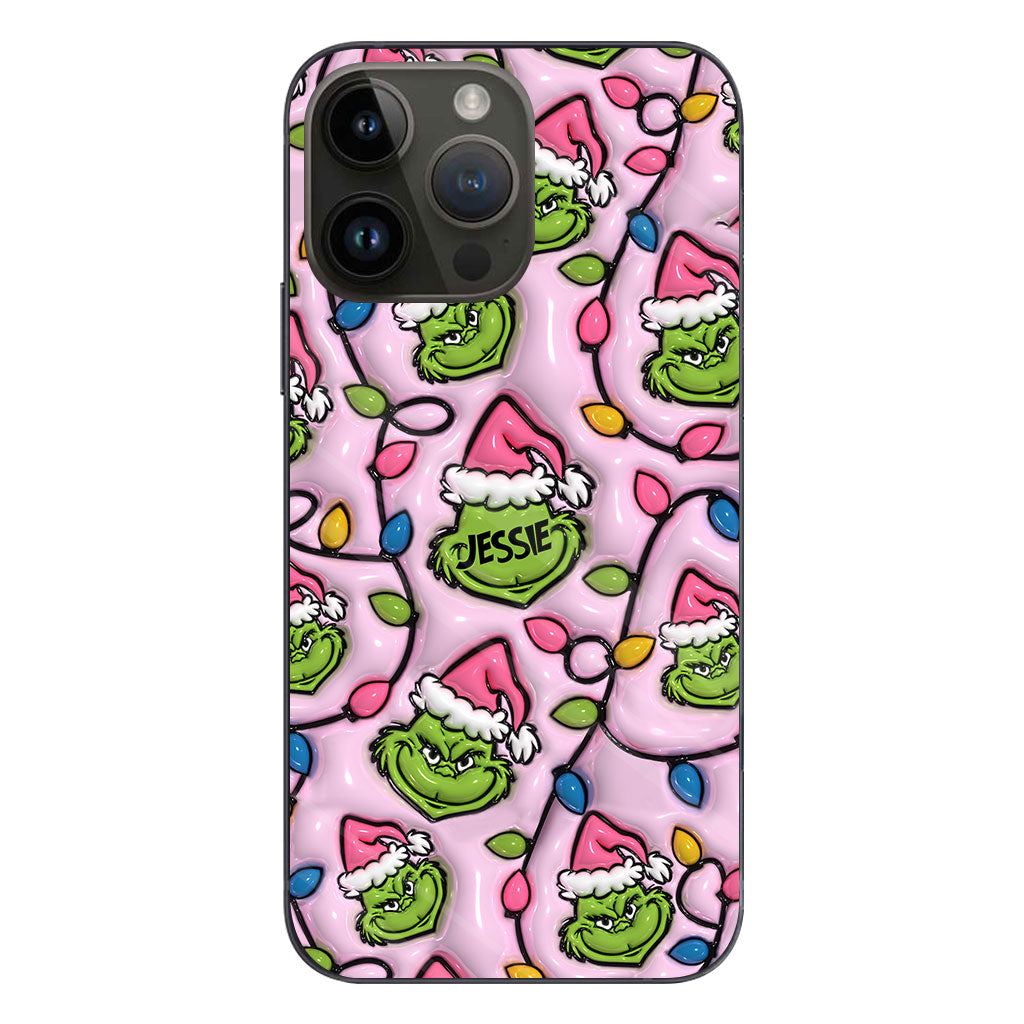 Green & Pink - Personalized Stole Christmas Phone Case