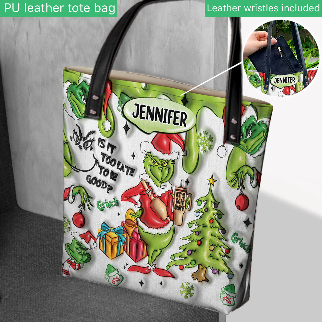 Est-il trop tard pour être sage ? - Sac fourre-tout de Noël personnalisé avec étole