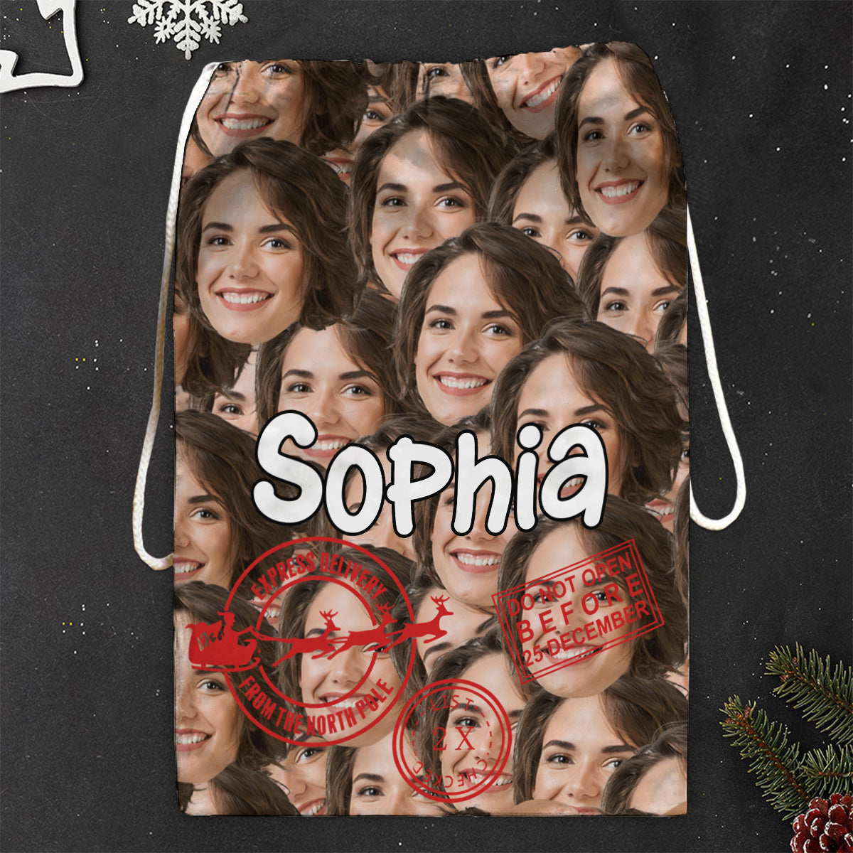 Cute Faces Christmas Special Delivery - Personalized Family Christmas Tote Bag