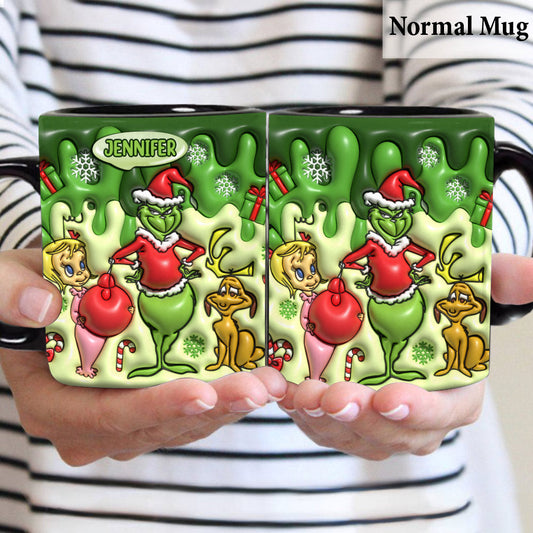 Joyeux Grinchmas - Mug de Noël personnalisé avec étole