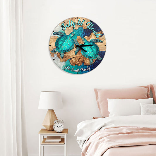 Salty Lil' Beach - Horloge murale tortue personnalisée