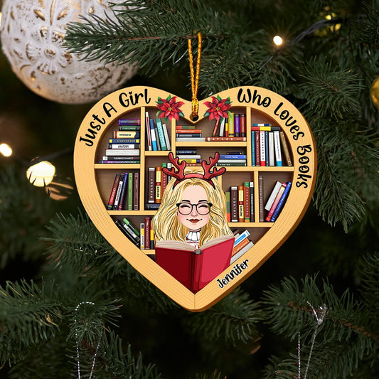 Just A Girl Who Loves Book - Personalized Book Ornament