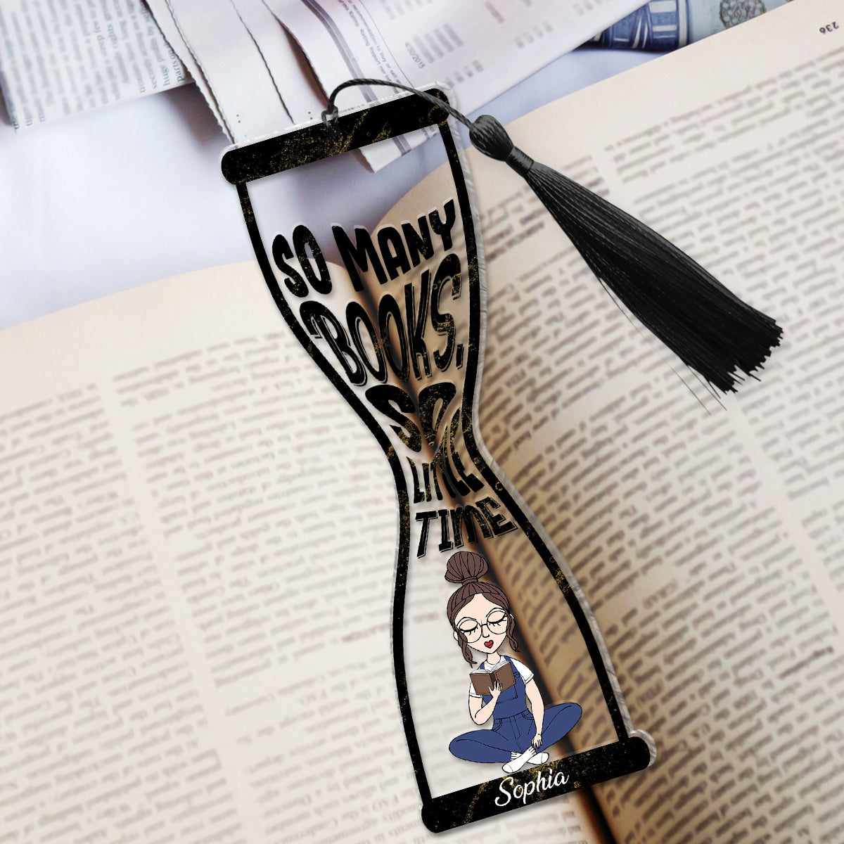Tant de livres, si peu de temps - Marque-page de livre personnalisé