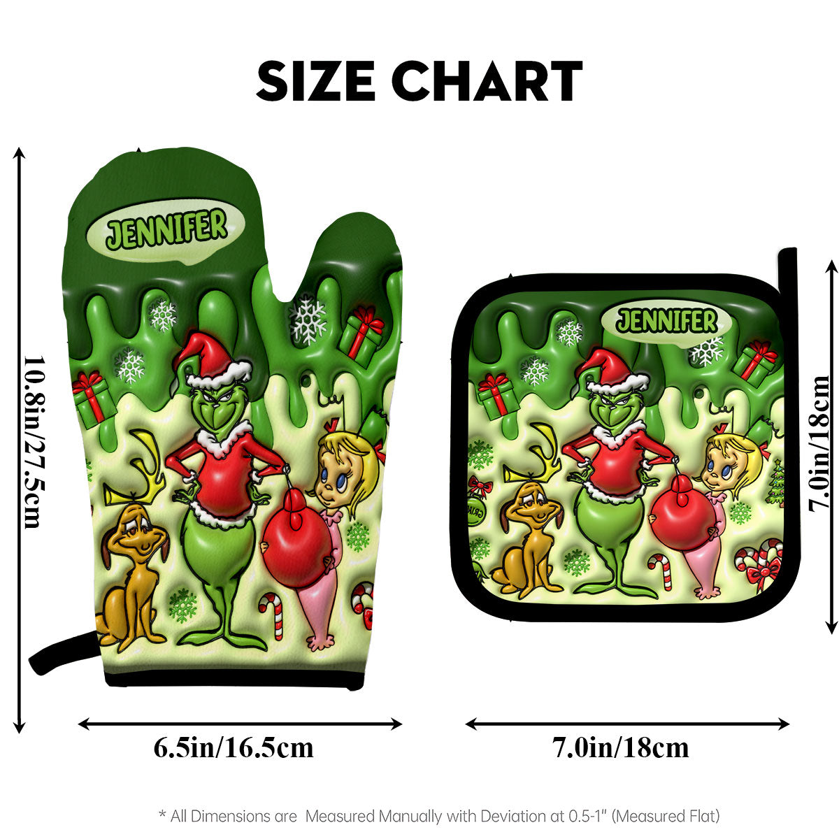 Joyeux Noël ! Ensemble étole de Noël personnalisée, maniques et dessous de plat.