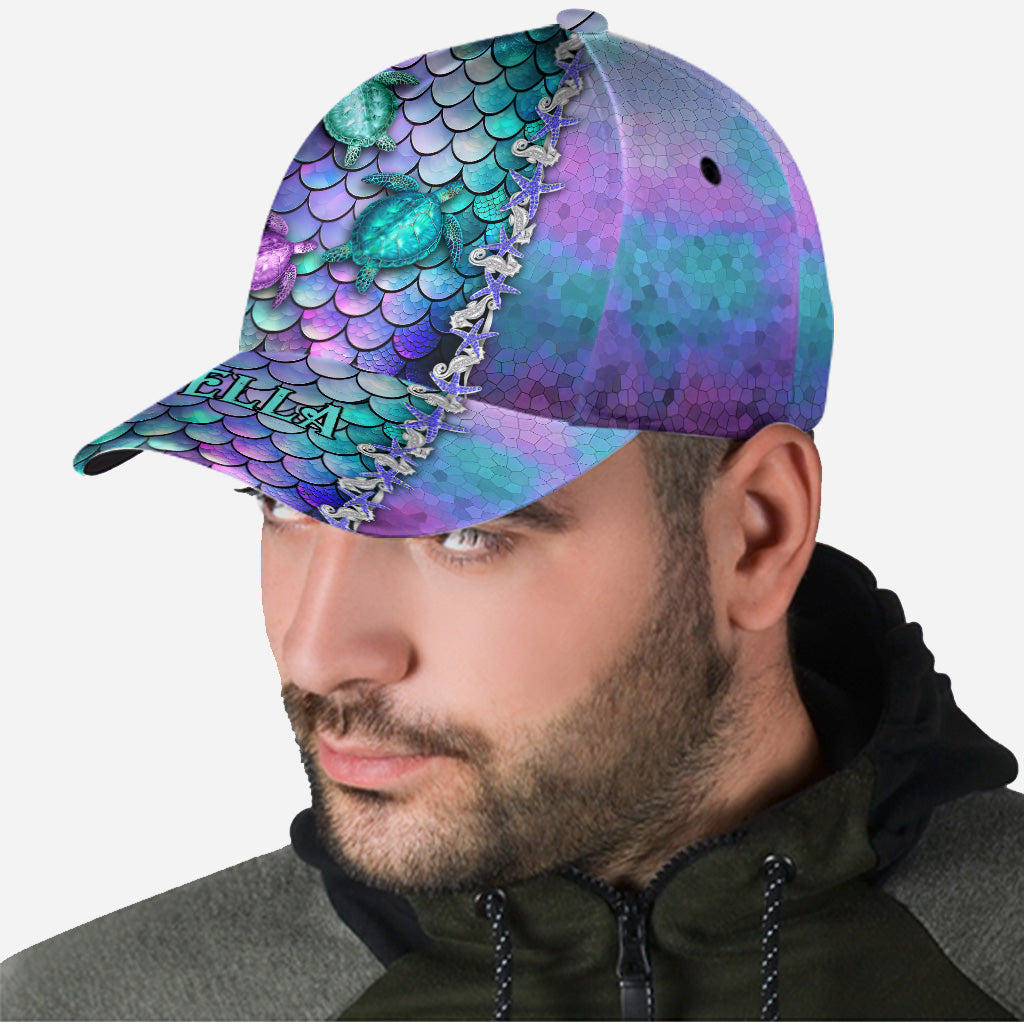 Légende de l'océan bleu - Casquette classique personnalisée Tortue