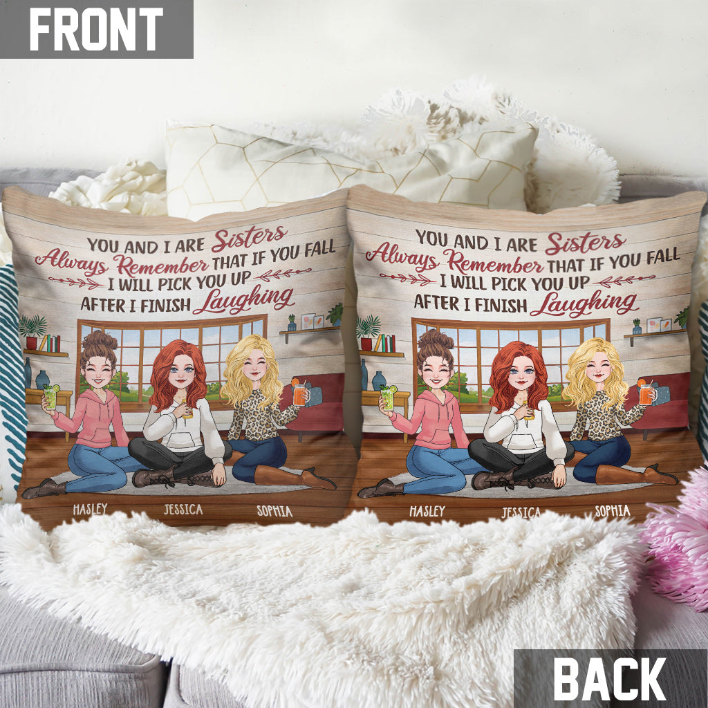 Après avoir fini de rire - Coussin décoratif personnalisé pour meilleure amie