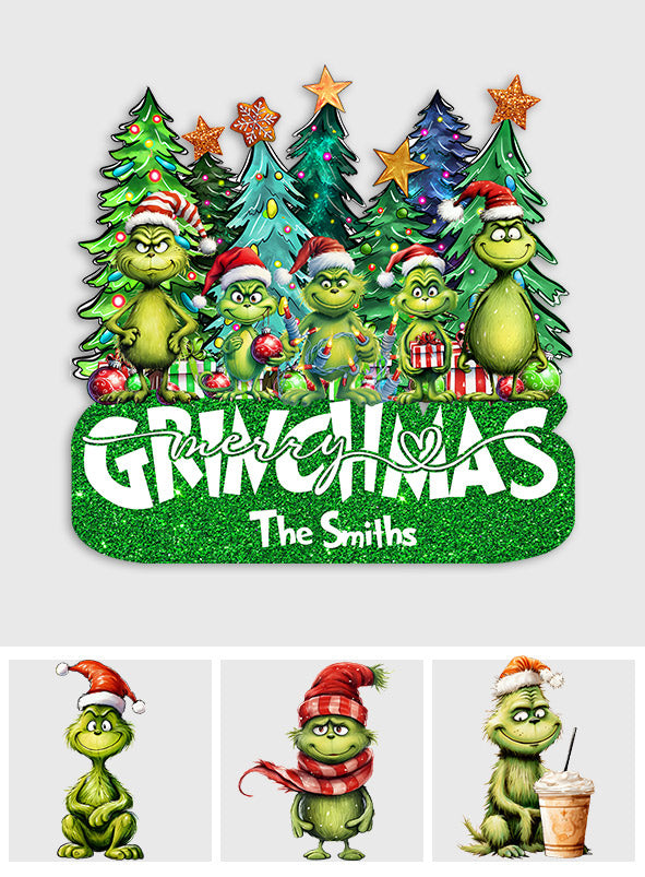 Joyeux Grinchmas - Paillasson personnalisé en forme d'étole de Noël