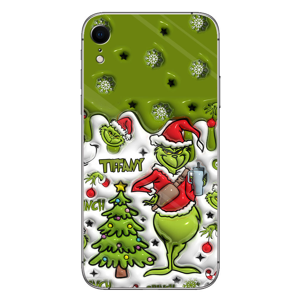 Joyeux Grinchmas - Coque de téléphone personnalisée avec étole de Noël