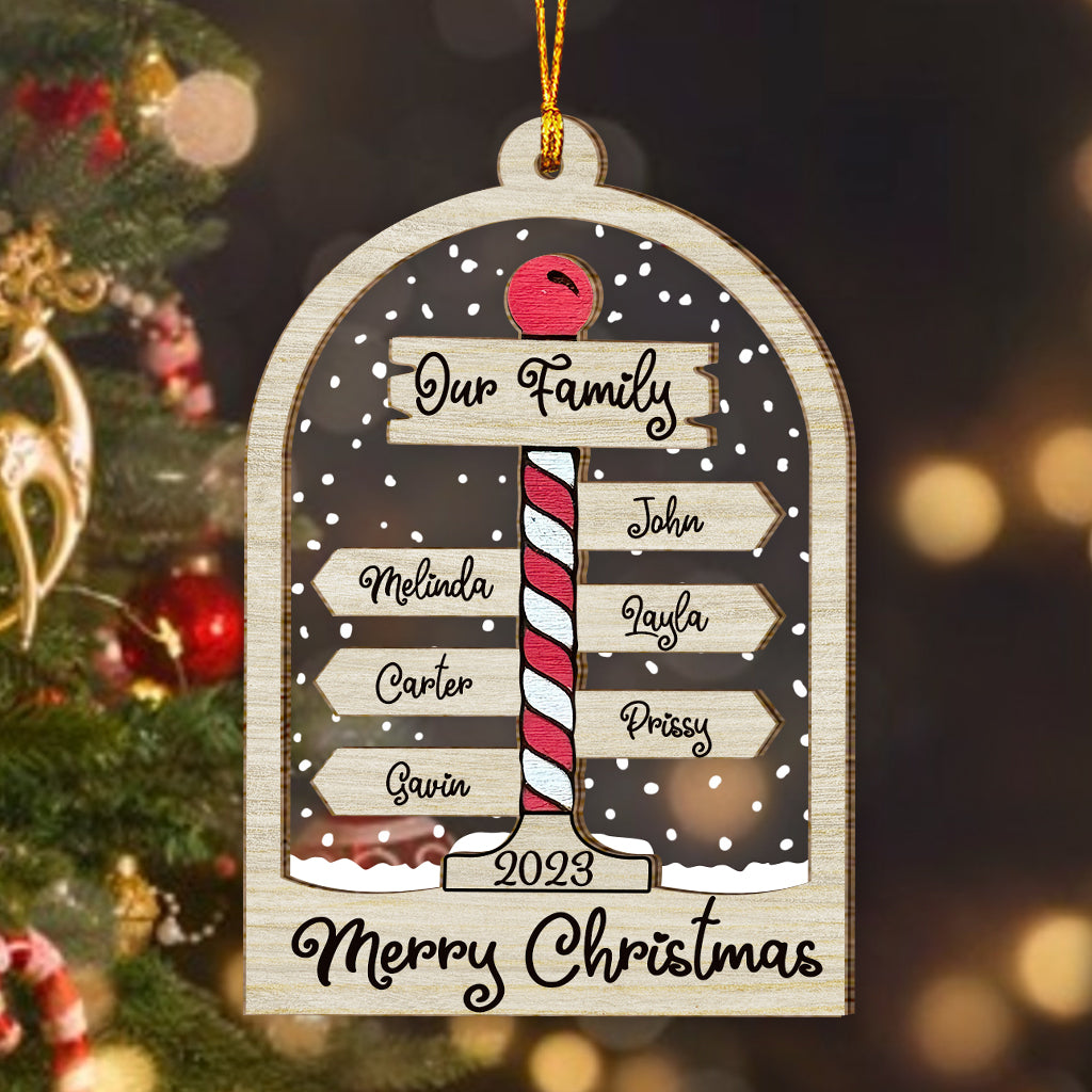Merry Christmas - Personalized Family Layers Mix Ornament