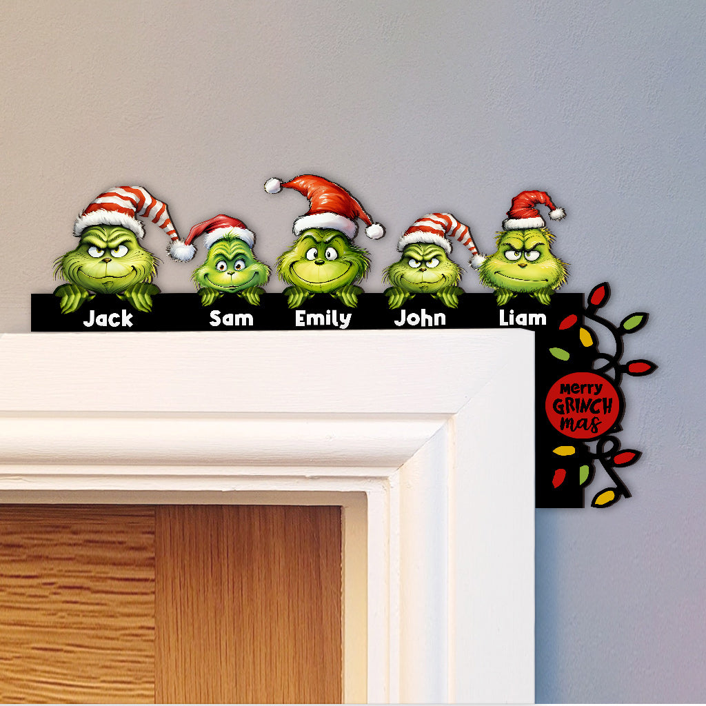 Merry Grinchmas - Personalized Stole Christmas Door Frame Decoration