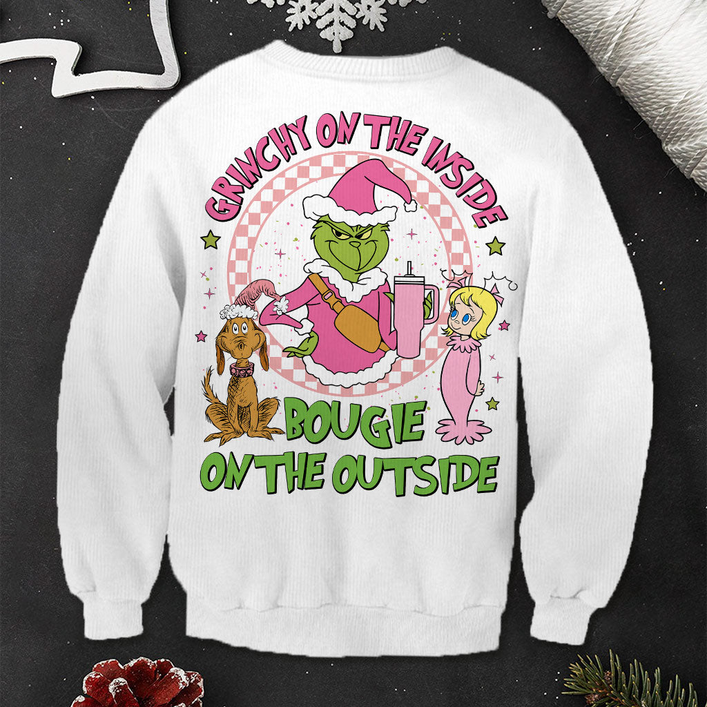 Grincheux à l'intérieur - Étole de Noël personnalisée Pull moche