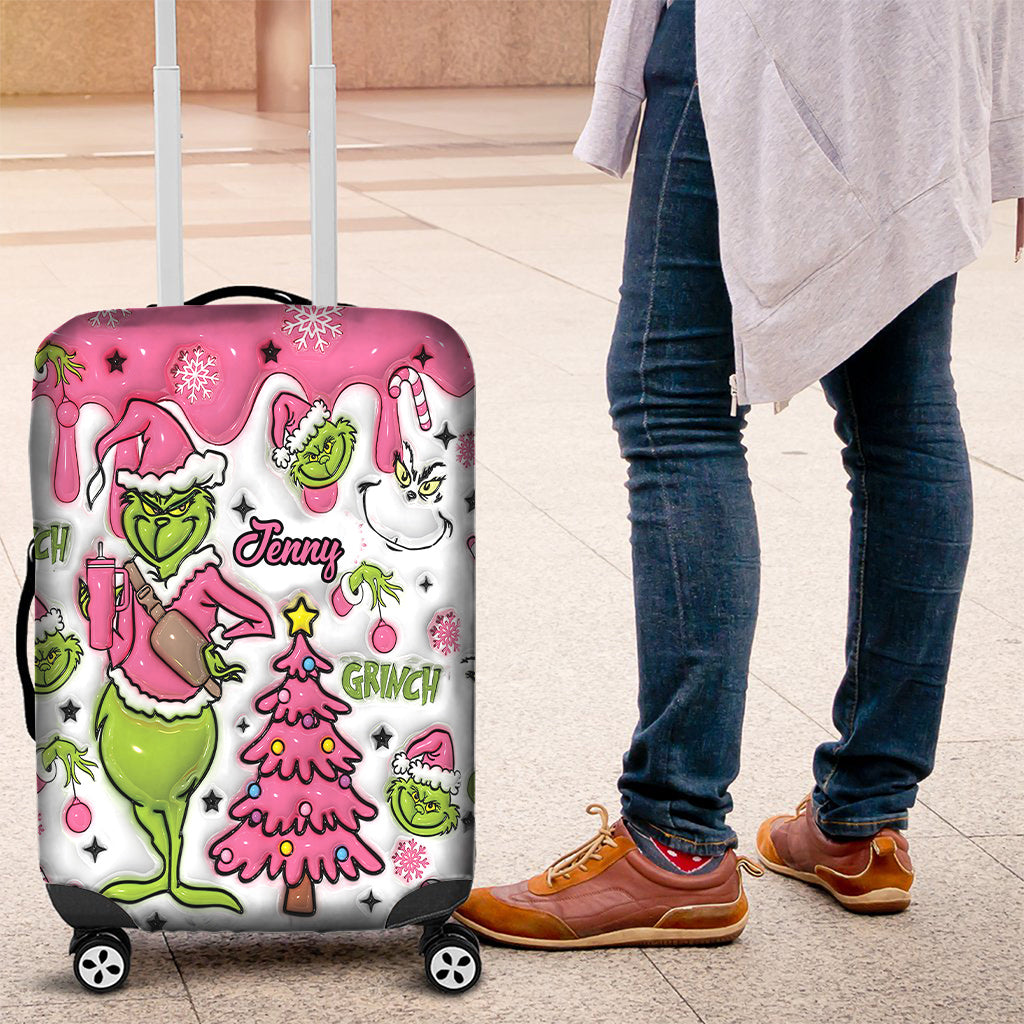 Joyeux Grinchmas - Housse de valise personnalisée avec étole de Noël