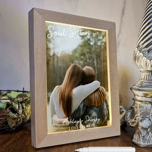 Meilleures amies pour toujours - Cadre photo lumineux personnalisé pour meilleures amies