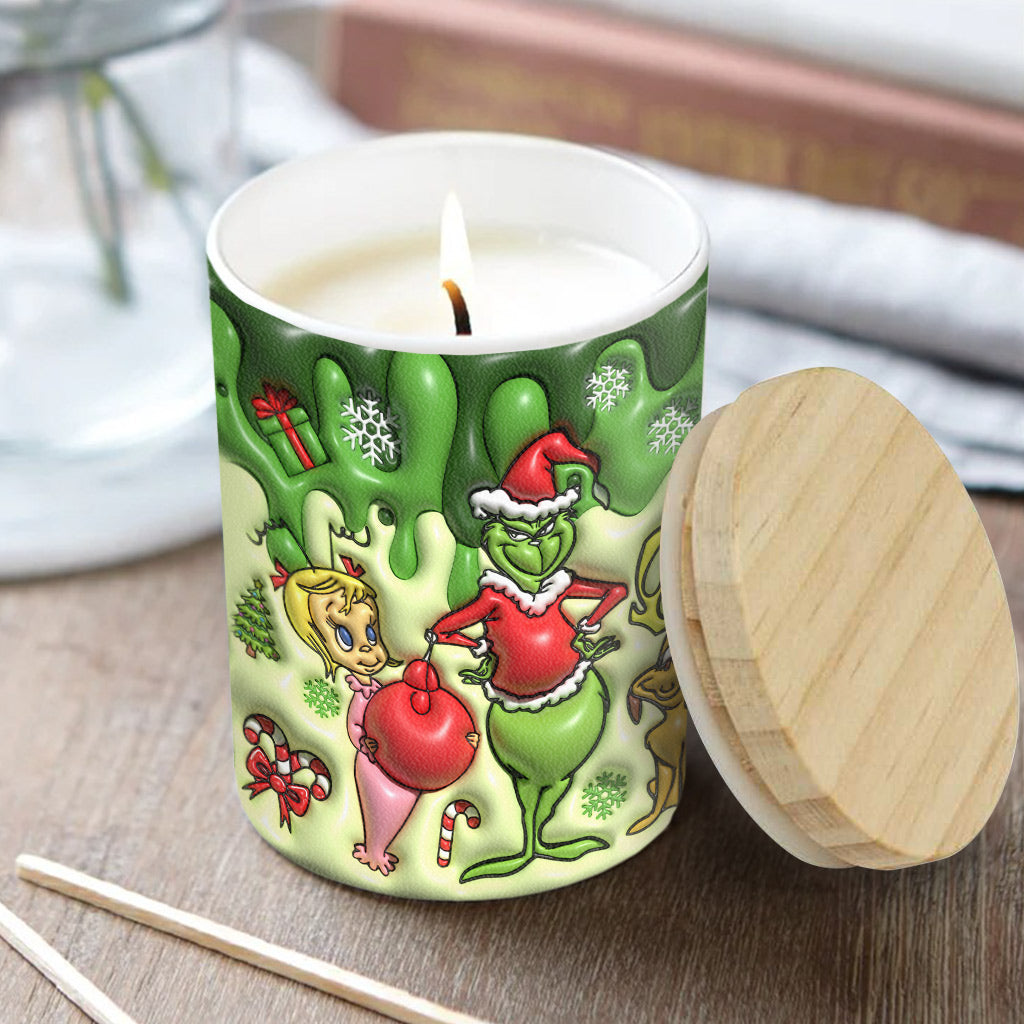 Merry Chrisrtmas - Personalized Stole Christmas Candle With Wooden Lid