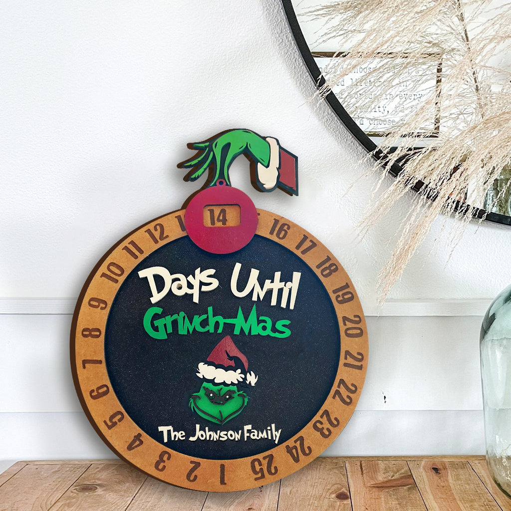 Days Until Christmas - Personalized Stole Christmas Christmas Countdown Wood Sign 1