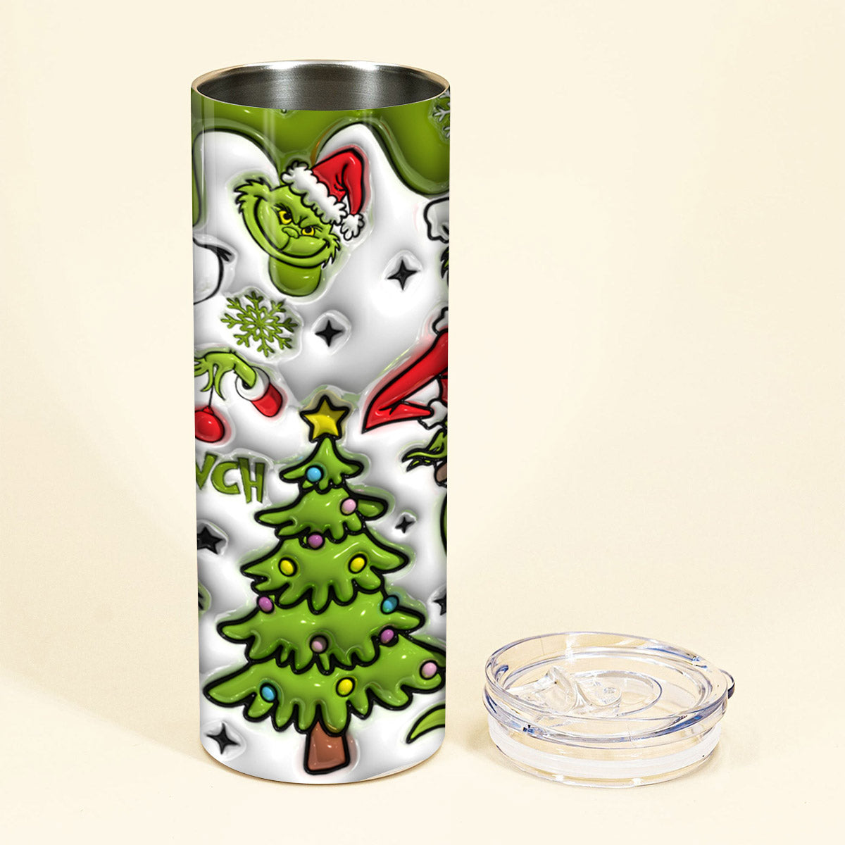 Merry Grinchmas - Personalized Stole Christmas Skinny Tumbler