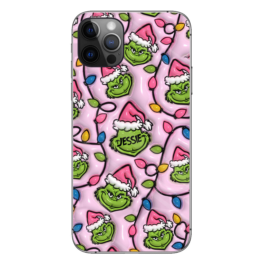 Green & Pink - Personalized Stole Christmas Phone Case