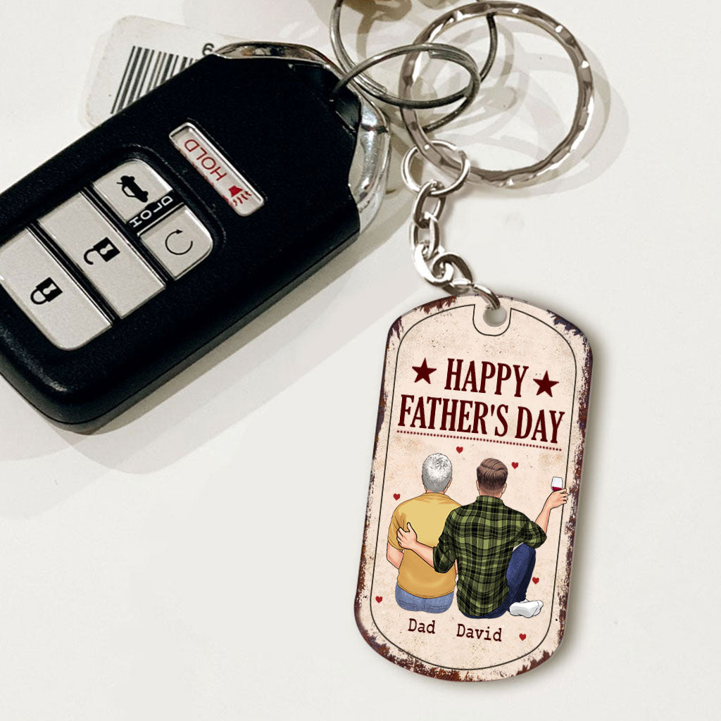 To Me You Are The World - Gift for dad, mom - Personalized Stainless Steel Keychain