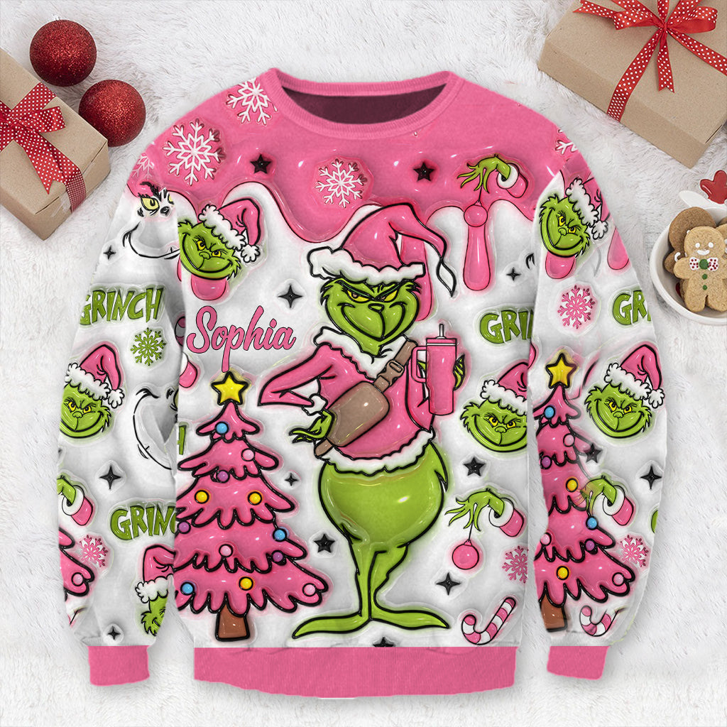 Joyeux Grinchmas - Étole de Noël personnalisée Pull moche de Noël