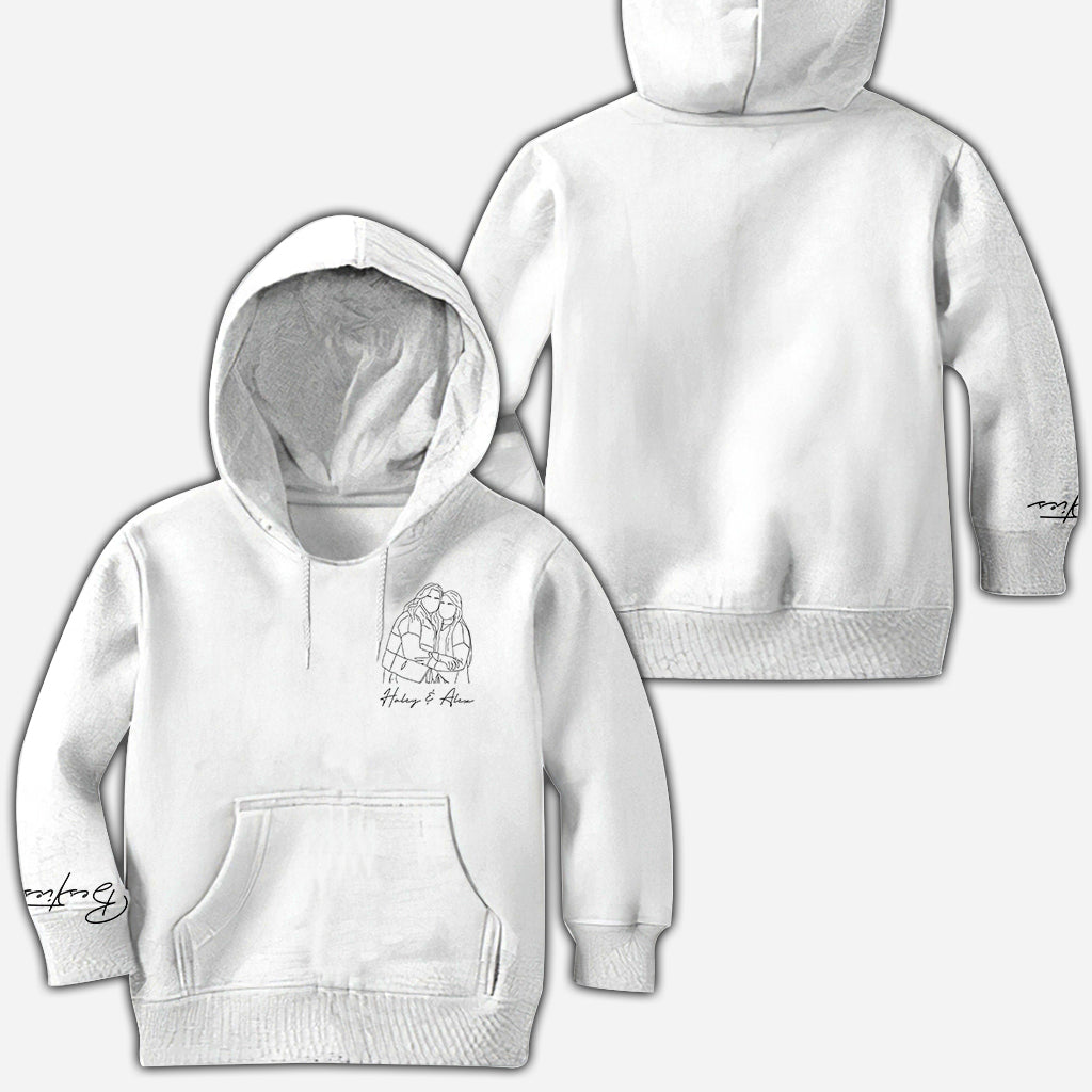 Besties Line Art - Personalized Bestie All Over Shirt