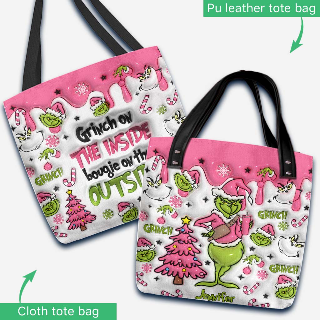 Le Grinch à l'intérieur - Sac fourre-tout de Noël personnalisé avec étole