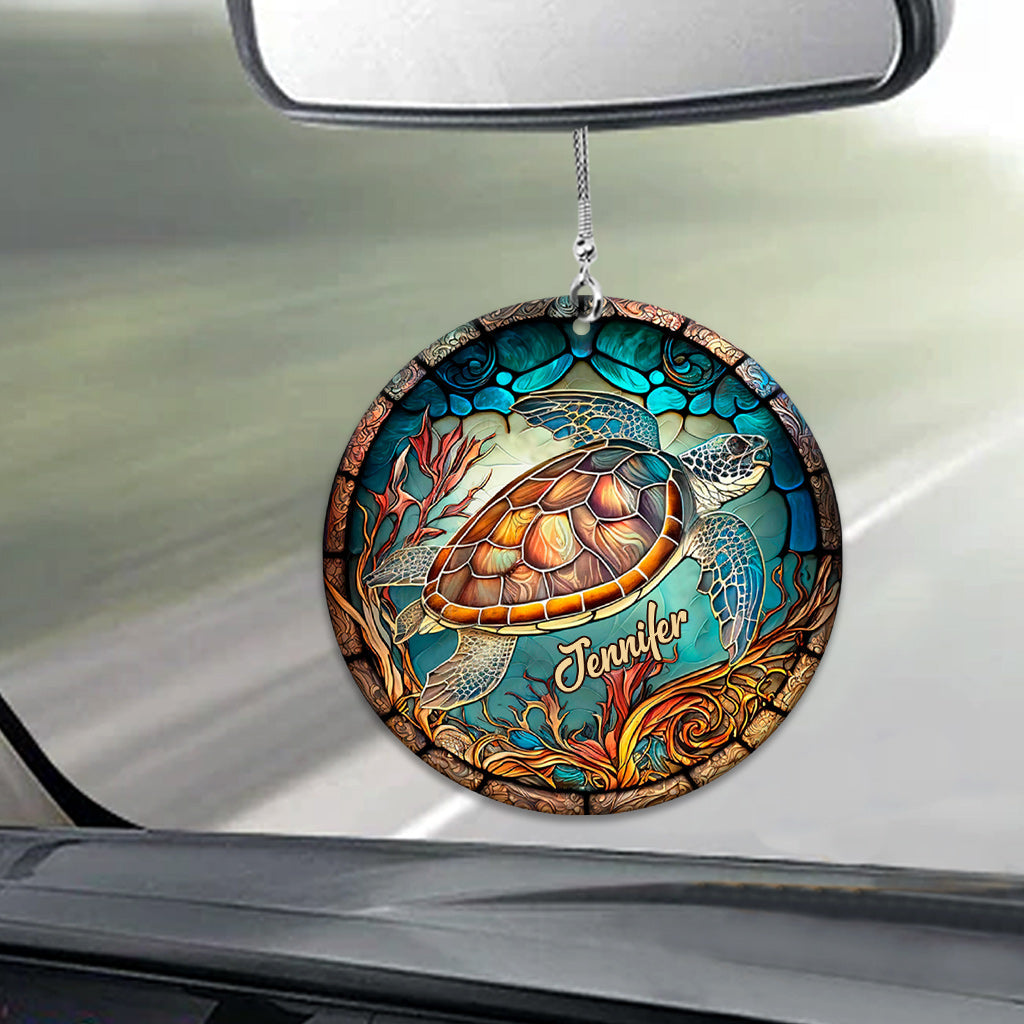 J'adore les tortues - Ornement de voiture tortue personnalisé