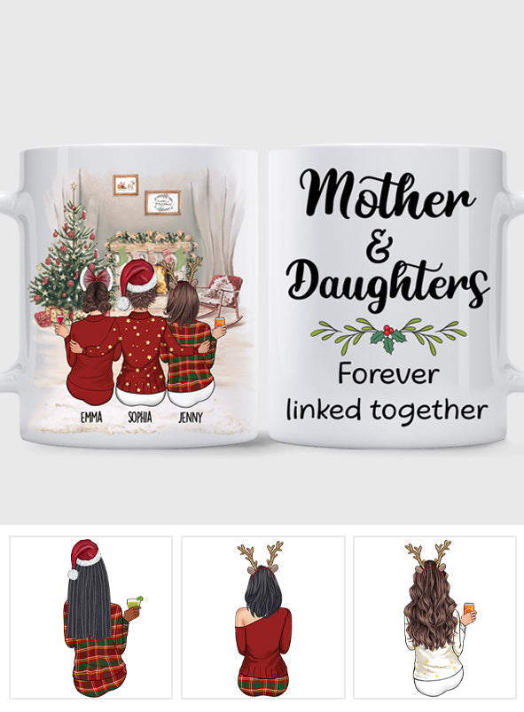 Mère et filles liées pour toujours - Mug personnalisé pour maman