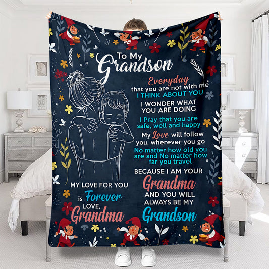 You Will Always Be My Grandson - Personalized Grandma Blanket