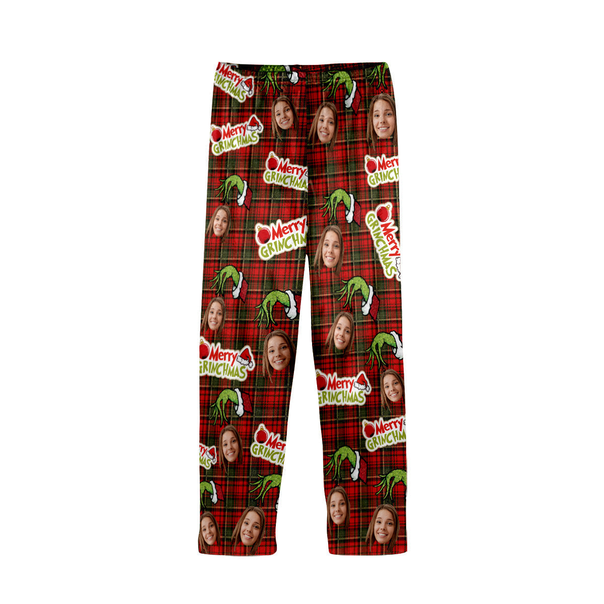 Joyeux Grinchmas - Pyjama de Noël personnalisé avec étole et boutons