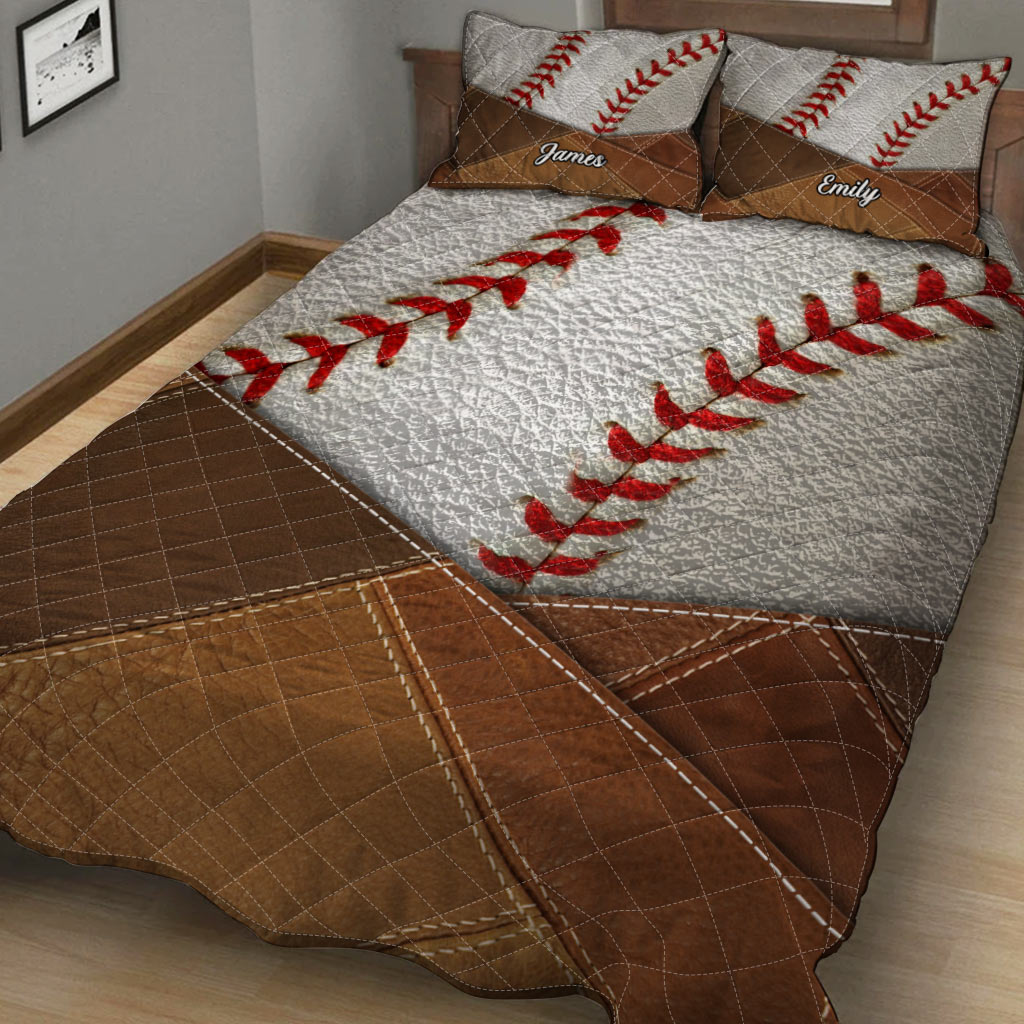 Vivre mon rêve - Ensemble de courtepointe de baseball personnalisé
