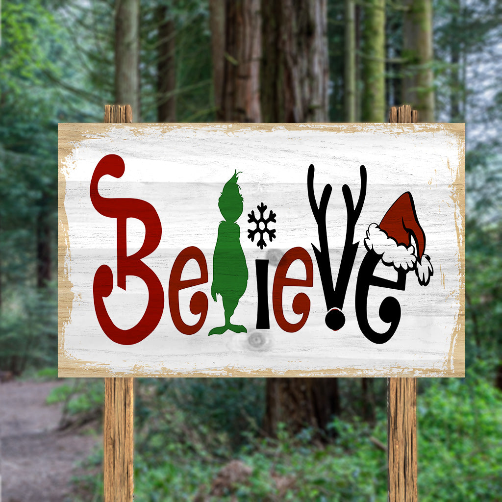 Believe - Stole Christmas Rectangle Wood Sign