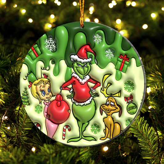 Merry Grinchmas - Personalized Stole Christmas Ornament