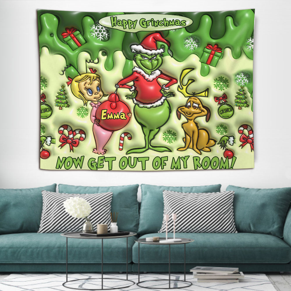 Merry Greenmas - Personalized Stole Christmas Wall Tapestry