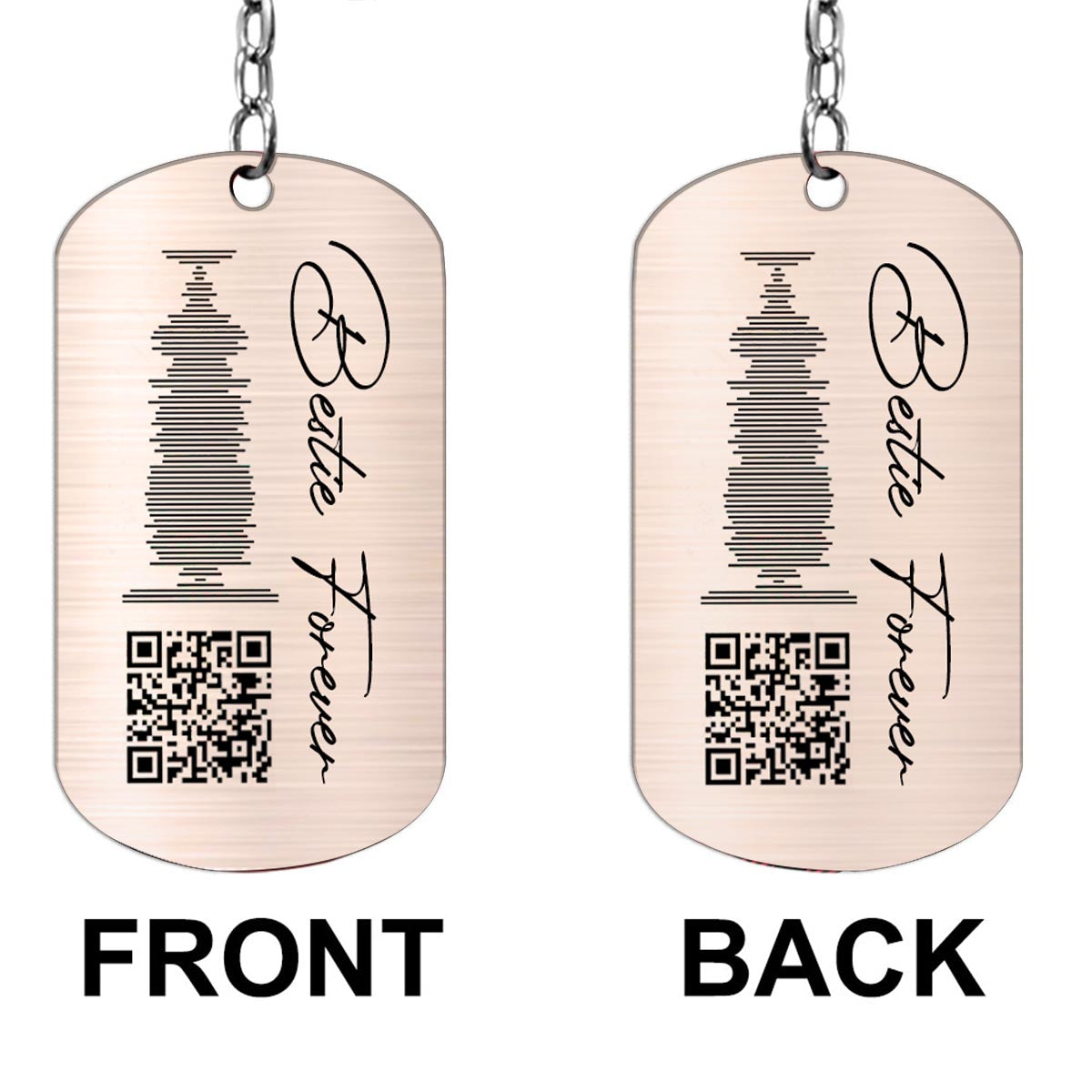 Bestie Forever Personalized Song - Personalized Bestie Stainless Steel Keychain