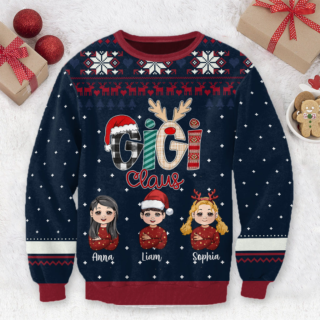 Pull moche personnalisé Gigi Claus - Mamie